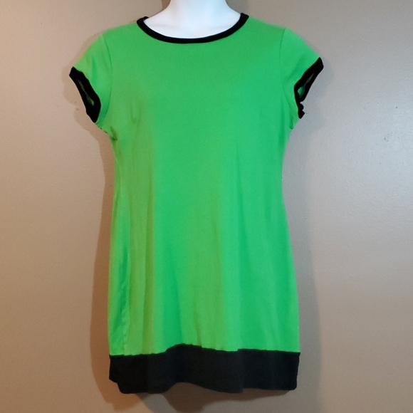 New York and Co green/navy tshirt dress - Picture 1 of 6